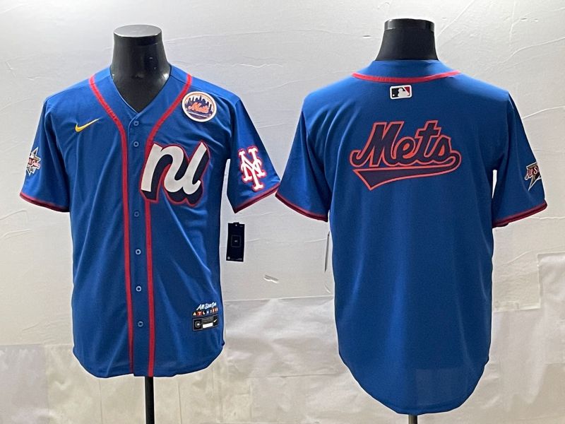 Men 2025 New York Mets Blank Blue All star Blank Blue Nike MLB Jersey style 6
